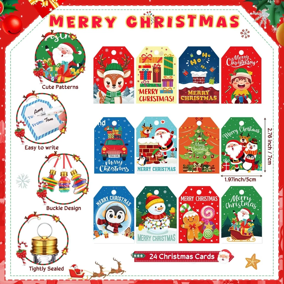 Paquete de 24 adornos colgantes arte arena artesanías de Navidad para árbol de Navidad X... Foto 3 de 4