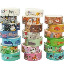 Washi Tape Set 20 Rollen bunt Klebeband Dekorativ Tiermotive Scrapbooking Jou...