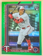2025 Topps Update Series Carson McCusker RC Green Holo Foil SP /99 Twins #US279