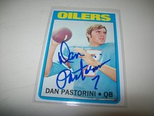 1972 TOPPS RC DAN PASTORINI AUTOGRAPH SIGNED AUTO #156 HOUSTON OILERS
