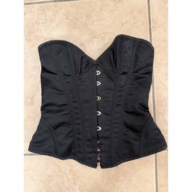 Agent Provocateur Black Satin Corset Bustier Steampunk Goth Lingerie Small AB