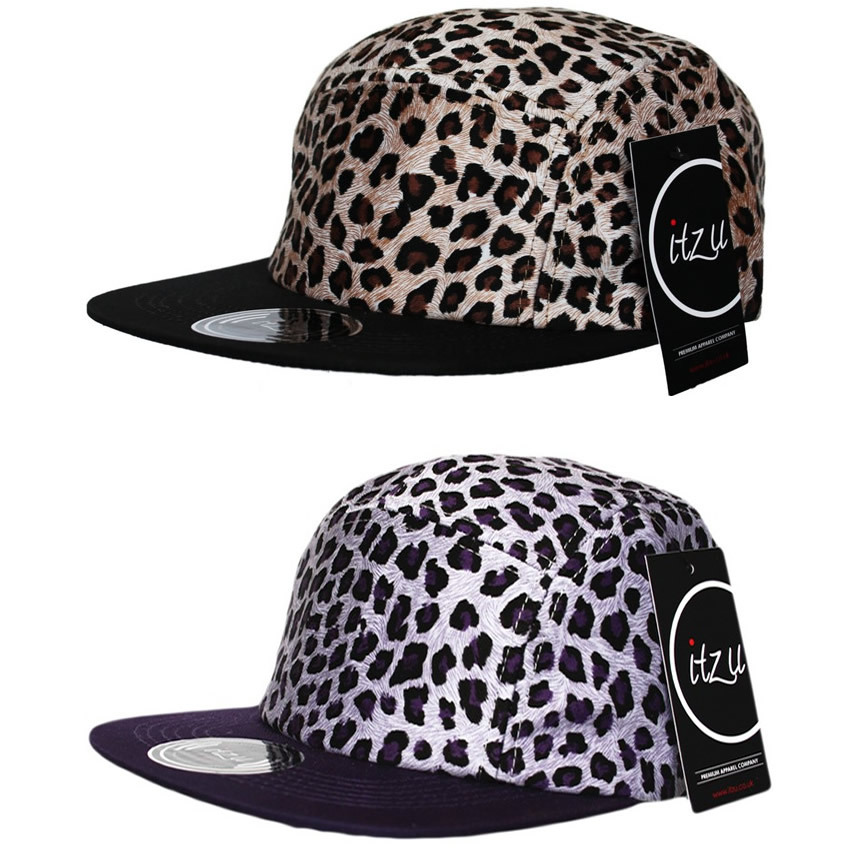 ITZU Co.Leopard Print 5 Panel Snapback Cap Cadet Hat Snap Back | eBay