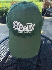 O’Reilly Auto Parts Green with White Hat Cap Hook Loop EUC