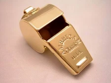 AMERICAN CLASSIC BRASS PLATED BRASS WHISTLE SECURITY LUNCH HELP EMERGENCY RESCUE