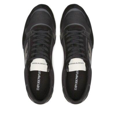 靴 archive EMPORIO ARMANI Leather Shoes Shoes Sneaker EMPORIO ARMANI Man Sz. US 10 X4X537XN730 R926 Black