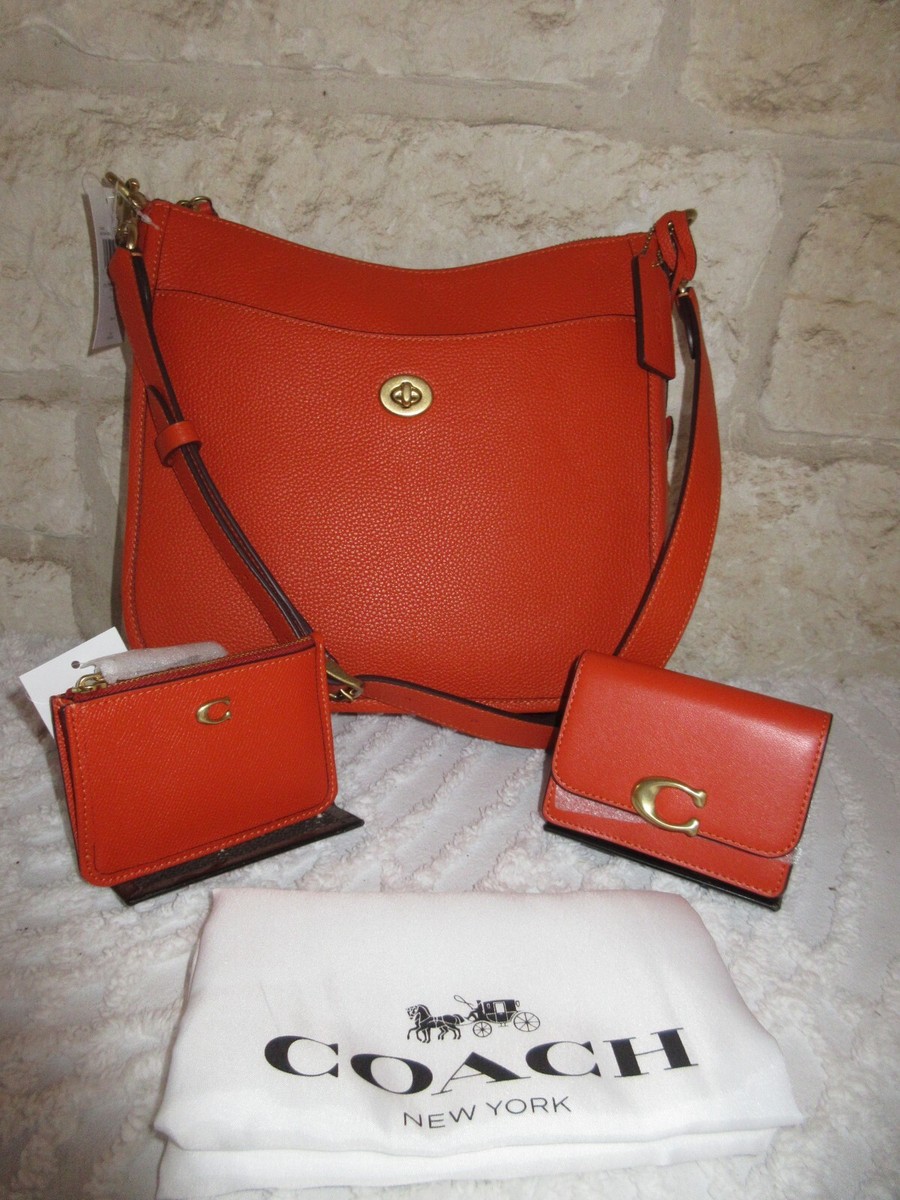 Coach Crossbody Sun Orange or Red Orange Bag, Wallet, Bandit SM