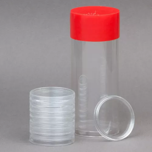 Red Capsule Tube & 10 Direct Fit H32 Air-Tite Coin Holders for 1oz Gold Eagles