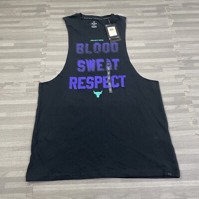 Under Armour Project Rock BSR Mens Size Medium 1379841 Tank Top Shirt Black $40