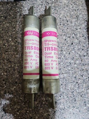 Lot Of 2 Gould Shawmut TRS80R Class RK5 Fuse 80A 600V Dual Element Time Delay 