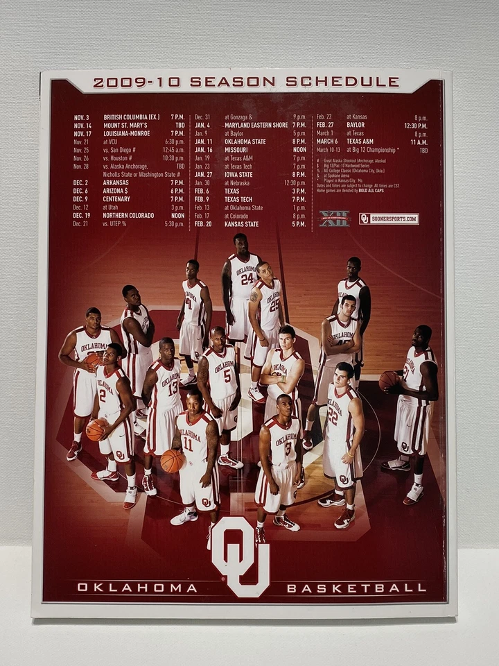 2009 2010 Oklahoma Sooners Basketball Media Guide Blake Griffin #1NBA Draft Pick - Image 4 of 4