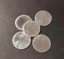 3/4" Sterling Silver Circle Stamping Blanks Lot of 5 - 18mm Circles / Rounds