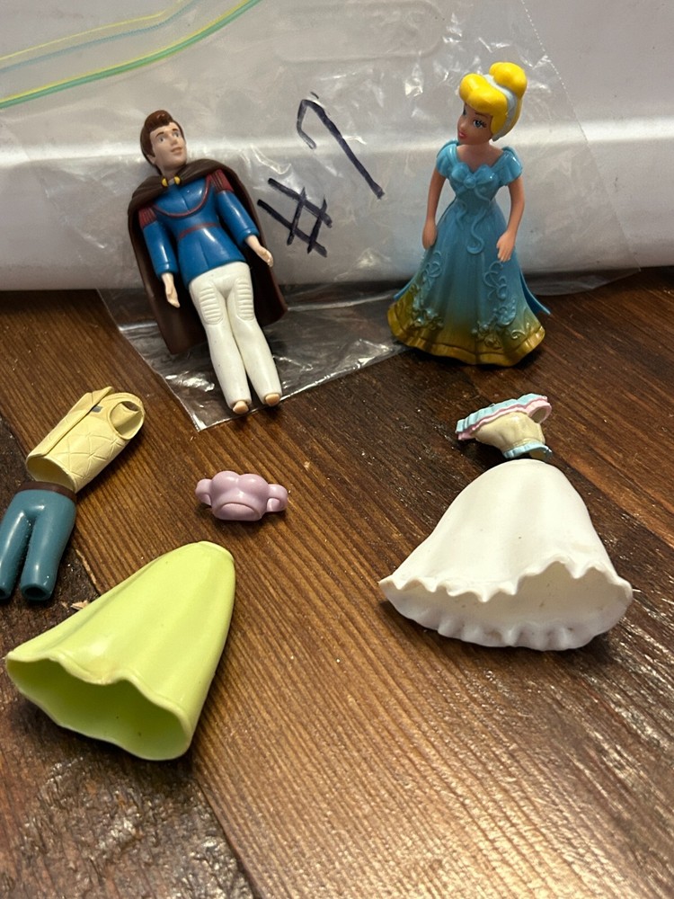 Disney Princess  & Prince Polly Pocket extra outfits Cinderella Lot 7