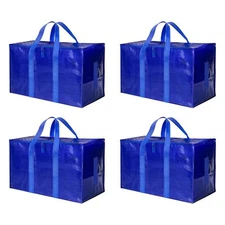 4/6/10 Pack Extra Large Moving Bags Heavy-Duty Storage Tote Moving Boxes Blue