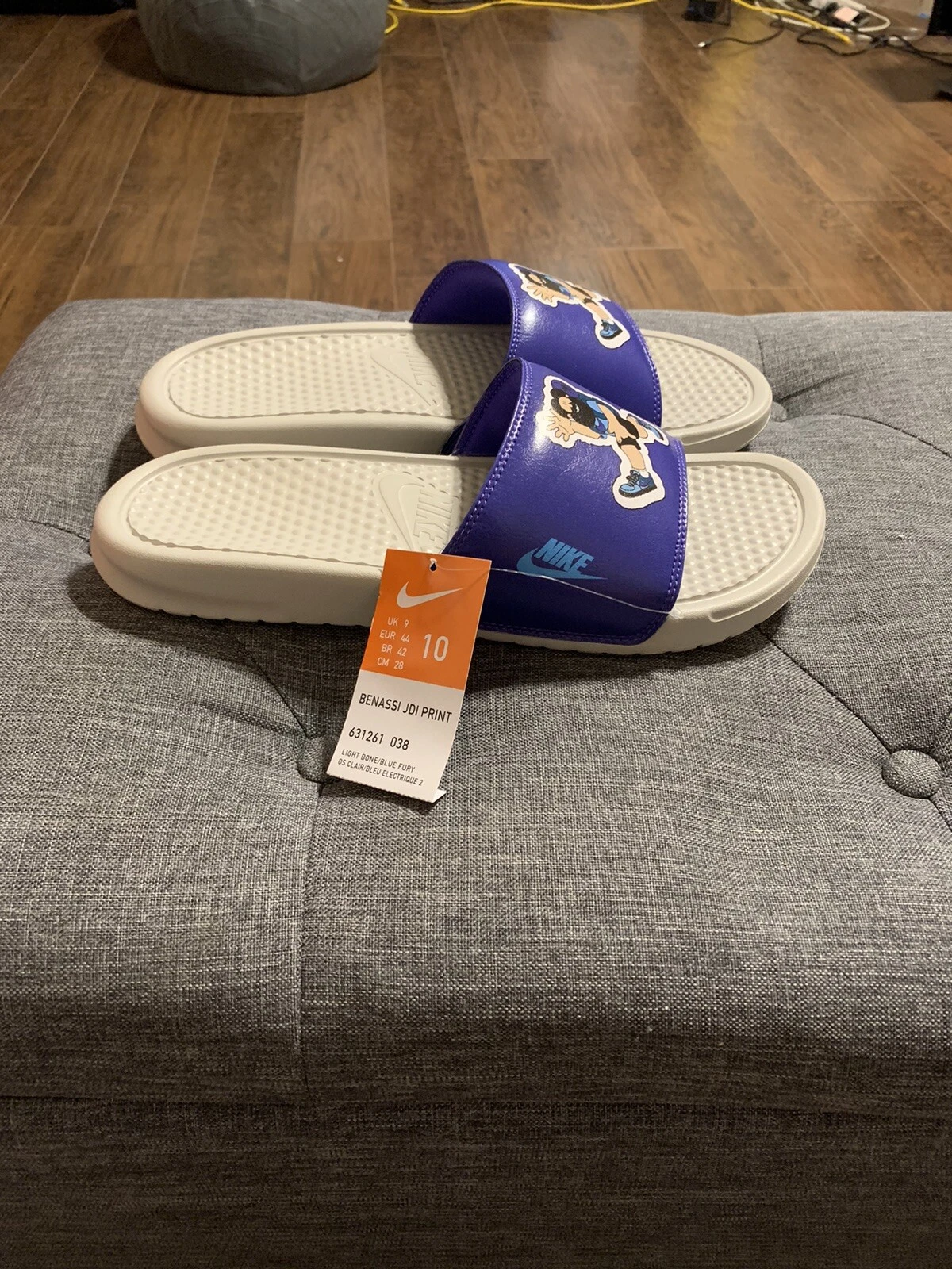 Sandali slide uomo Nike Benassi JDI 631261 038 logo Mr. Heritage JDI taglia 10