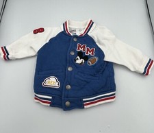 Disney Store Mickey Mouse Infant Baby Appliqu d Varsity Jacket Size 3-6 Months