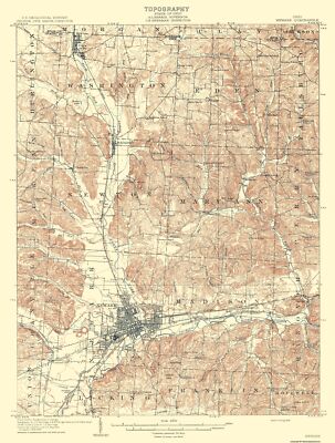 Topo Map - Newark Ohio Quad - USGS 1909 - 23 x 30.39 | eBay