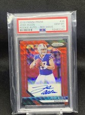 2018 Josh Allen Panini Prizm Red Wave /199 Rookie Auto Gem PSA 10 Gem Mint 💎