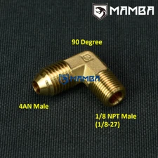 AN4 4AN AN -4 TO 1/8" NPT 90 DEGREE MALE BRASS FUEL Turbo  FITTING ADAPTER