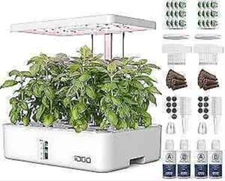 iDOO Hydroponics Growing System Bundle with LED Grow Light, Height Up to 11.3" .