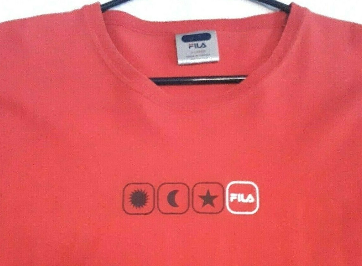 Mens Fila Sport T Shirt XL Graphic Short Sleeve Red Vintage 90s