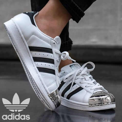 Adidas Superstar Sneaker Damen Schuhe Metal Toe Weiß Leder Turnschuhe Kinder Neu - Bild 1 von 12