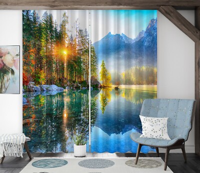 3D Majestätische Berge ZHUC151 Foto Vorhang Fenster Blockout Stoff Vera 2023