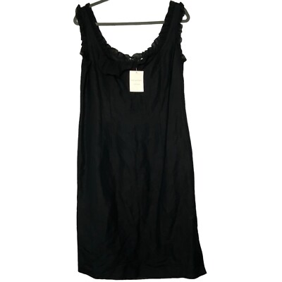 NWT Pure & Simple "A Way of Life" Shift Dress 12 Ruffle Sleeveless Linen  Blend | eBay