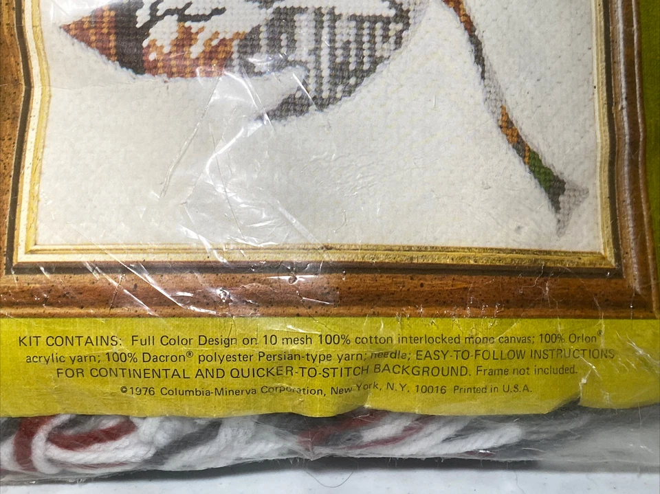COLUMBIA 1976 MINERVA WINTER LEAF NEEDLEPOINT PICTURE KIT 9"X12" 2435 - Image 4 of 4