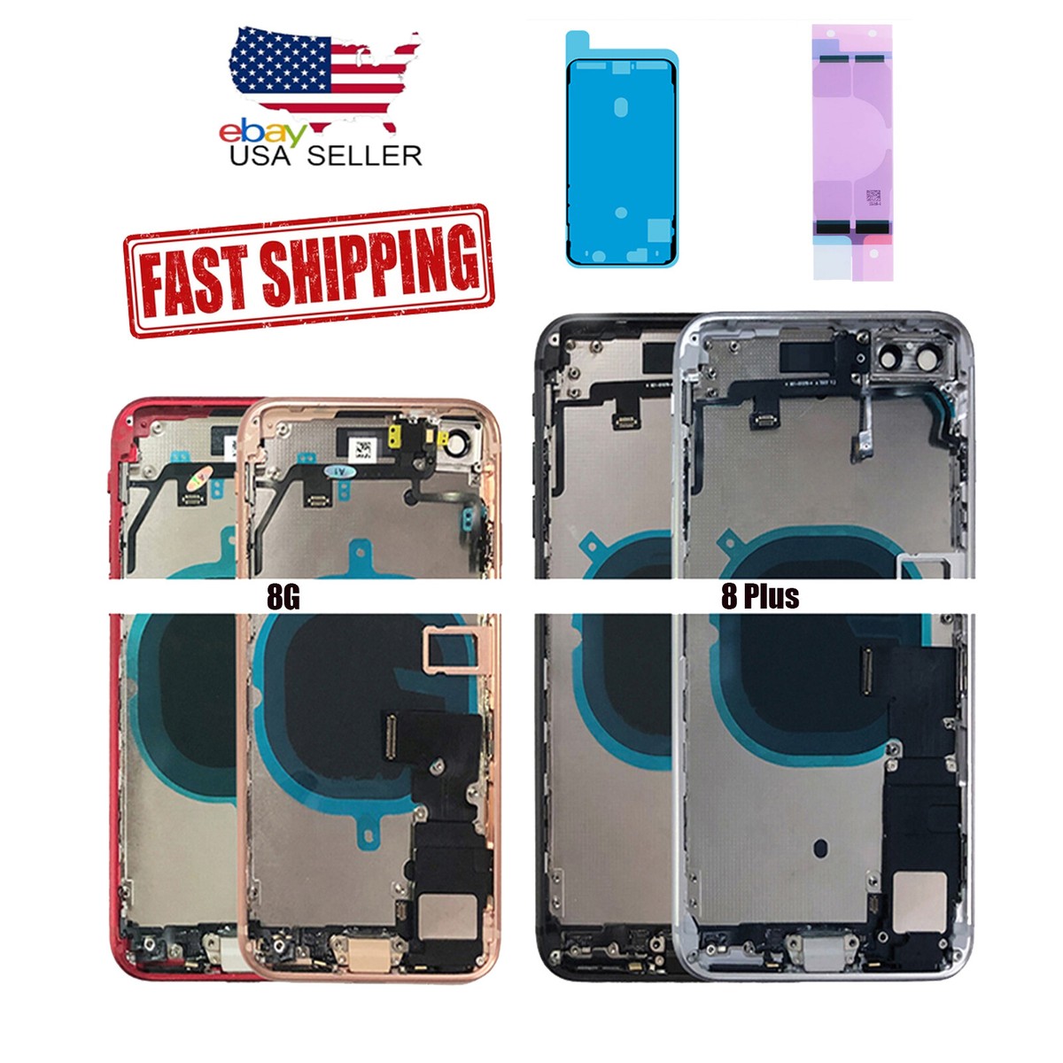 Quality Replacement Glass Back Housing Battery Cover Frame For