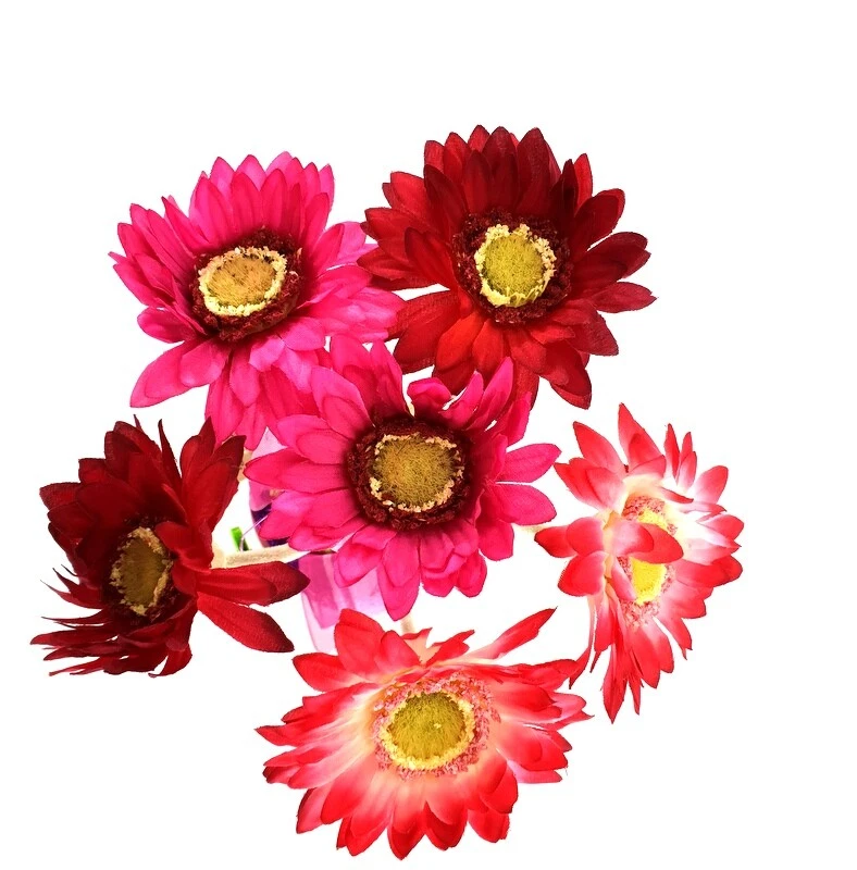 Gesteck Topfblume Gerbera Rosa Pink Kunstblumen Keramikgefäß rund Dekoration - Bild 2 von 4