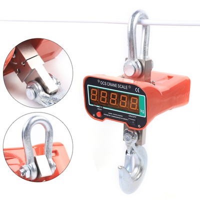 LED Hanging Scale Heavy Duty Industrial Crane Scale 3000kg/6600lbs DC9V/1.5A