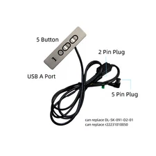 5 Button 5 Male Pin 2 Female Pin Lift Chair Hand Control Power Recliner Switch