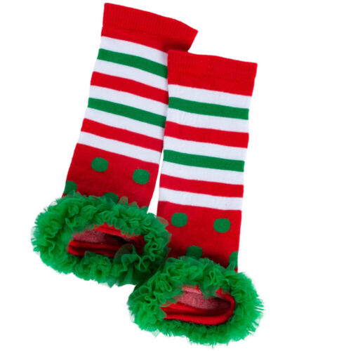 Elf Beinlinge Weihnachten Socken Kinder Gestreiften Bein Wärmer - Imagen 1 de 12