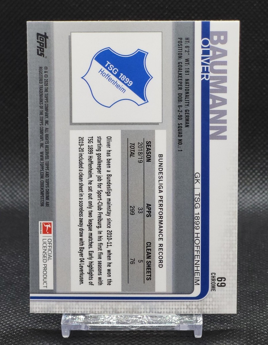 2019-20 Topps Chrome Bundesliga Oliver Baumann #69 TSG 1899