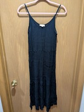 Loft Small Stretchy Black Dress Midi Adjustable Straps