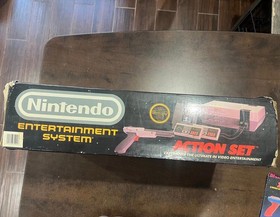 Nintendo NES Action Set with Box, Super Mario Game, Inserts - Tested & Works!!