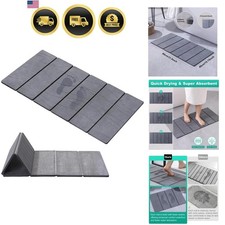 Foldable Stone Bath Mat, 31.5 x 15.75 Non Slip Bath Mats, Super Absorbent D...