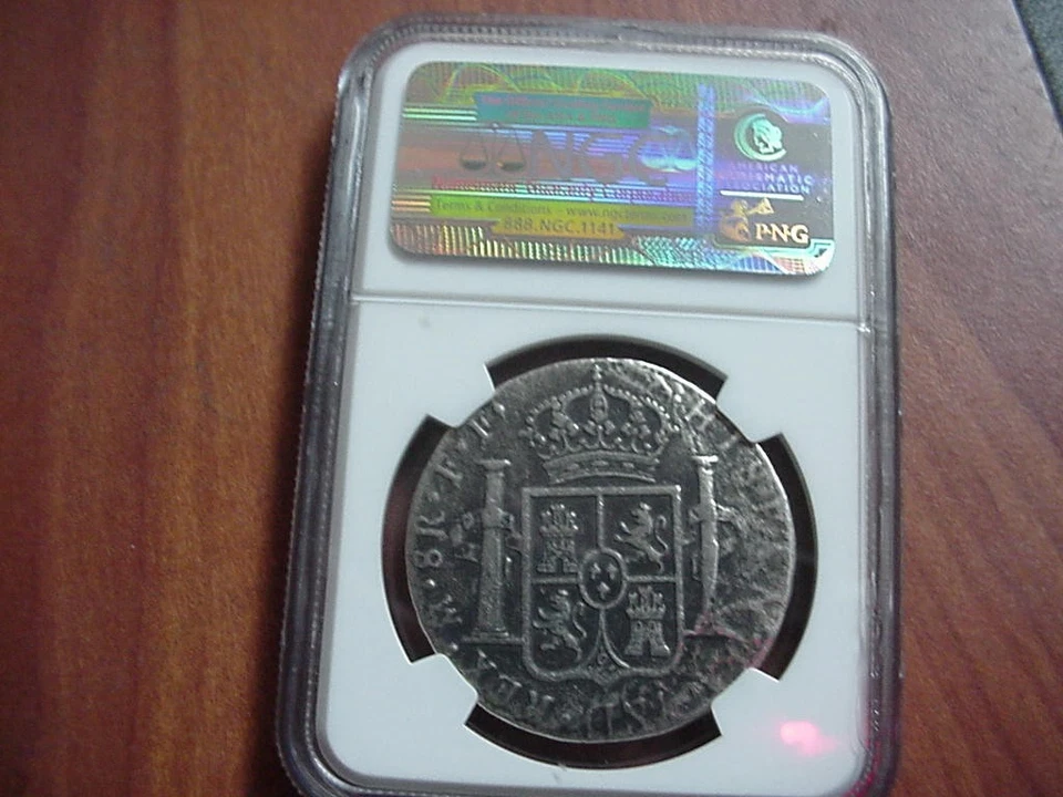 MEXICO 1781 MoFF 8 REALES PIECE OF EIGHT EL CAZADOR SHIPWRECK COIN NGC GENUINE - Image 3 of 4