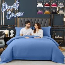 DUVET COVER SET REVERSIBLE QUILT COVERS BEDDING SETS WITH PILLOW SHAMS ALL SIZES