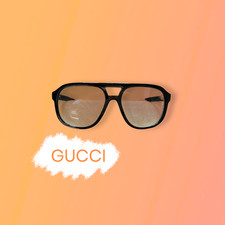 Gucci GG1188S 002 Black Gold Logo Navigator Sunglasses Italy New w/Case
