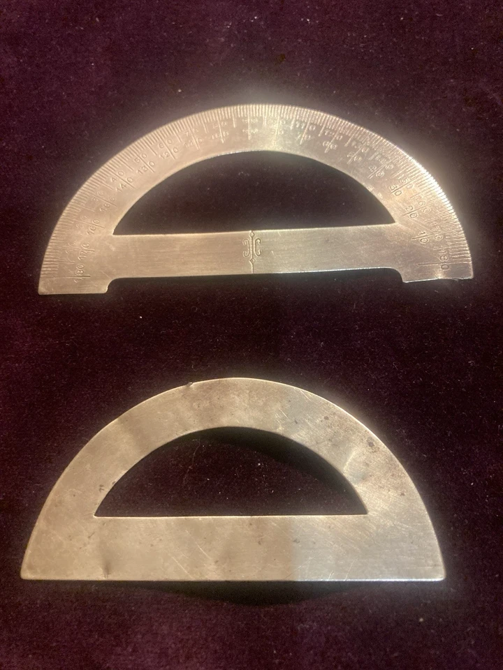 Brass Protractors Geometry Drawing Tool Vintage Small - Image 2 of 3