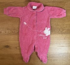 Vintage Carter  s Pink Terry Cloth Sleeper, Size 0-3 Months, Bunny Pajama