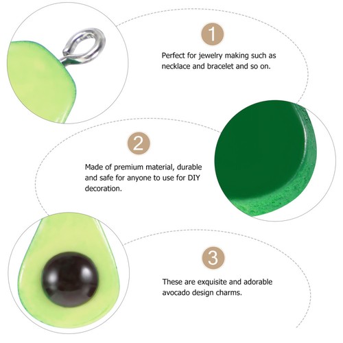 20szt Awokado Wisiorek Charmsy Biżuteria Bransoletka Tworzenie Rzemiosło Akcesoria - Zdjęcie 6 z 12