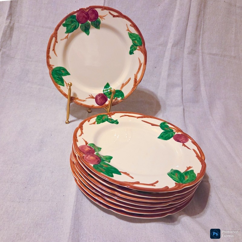 FRANCISCAN APPLE Dinner Plates Set of 8 VTG  Made in California USA
