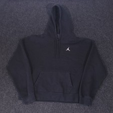 Nike Air Jordan Hoodie Womens Small Black Pullover Oversized Sweatshirt Jumpman