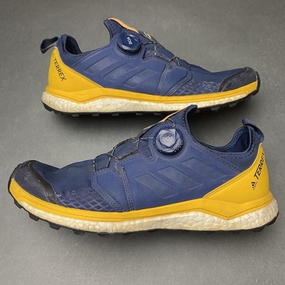 adidas Terrex Agravic Shoes BOA Navy Yellow 8.5 G26377 Sneaker