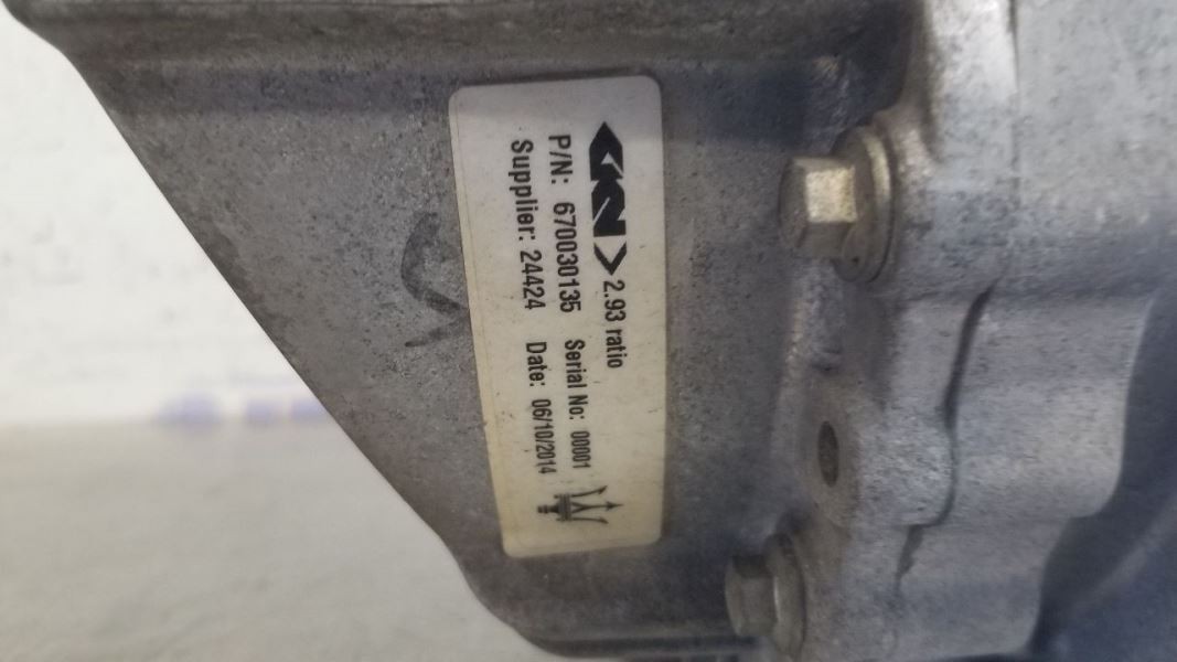 16 2016 MASERATI QUATTROPORTE GTS 3.8L REAR DIFFERENTIAL CHUNK CARRIER