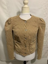 Veronica Beard Jeans Tan Snap Button Jacket Quilted Size XS EUC