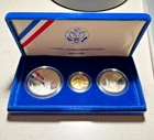1986 3-Coin Commemorative Statue of Liberty Frosted Proof Set w/ Box & $5 gold