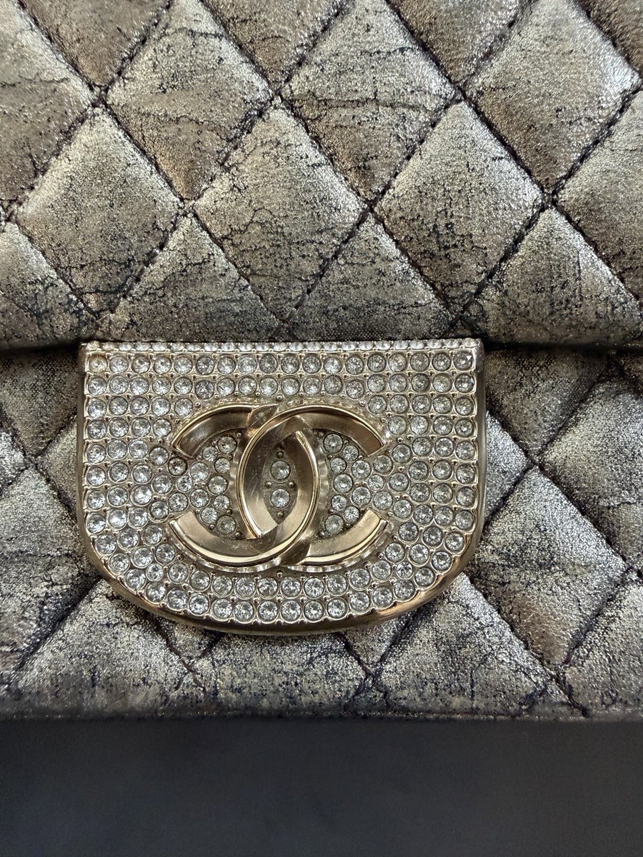 CHANEL Metallic Iridescent Gold Small Single Flap Shouler Bag